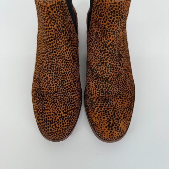 Madewell Womans Boot Ainsley Chelsea Spotted Calf Hair Size 7 Leopard Pony Flaw - Picture 4 of 12